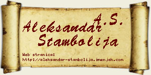 Aleksandar Stambolija vizit kartica